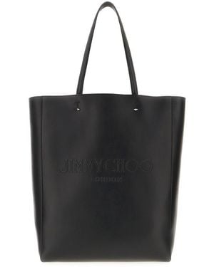 Jimmy Choo Leather Lenny Shopping Bag - Black
