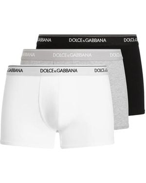 Dolce & Gabbana Set Of 3 Stretch Jersey Boxer Shorts - Black