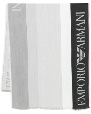 Emporio Armani Striped Stole - White