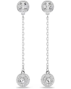 Swarovski Una Angelic Rhodium Plated Drop Earrings - White