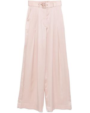 Zimmermann Silk Palazzo Trousers With High Waist - Pink
