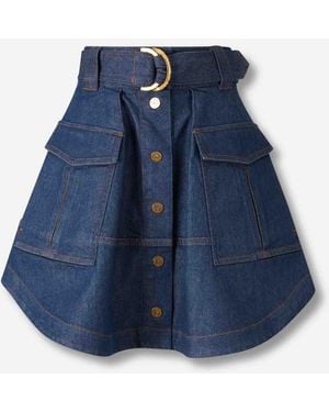 Zimmermann Mini Denim Skirt - Blue