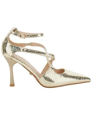 Twentyfourhaitch Patent Leather Stiletto Mules - Metallic