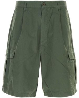 Emporio Armani Dark Green Cotton Bermuda Shorts