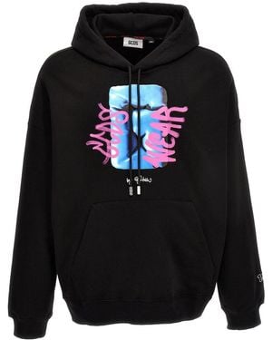 Gcds Logo Print Hoodie - Black