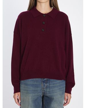 Allude Wool And Cashmere Polo Shirt - Red