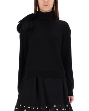 Moschino Mesh With Flower Detail - Black