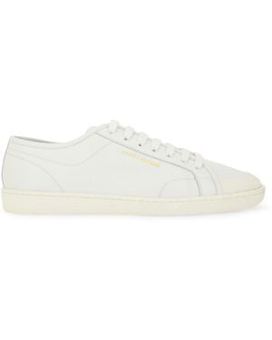 Saint Laurent Smooth Leather "Gym" Sneaker - White