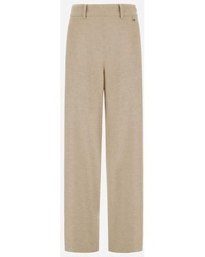 Herno Melange Flannel Trousers - White