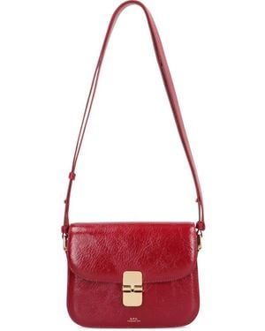 A.P.C. Grace Small In Crinkled Leather Bags - Red