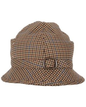 Maison Margiela Plaid Pattern Bucket Hat - Brown