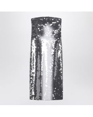 Sportmax Midi Dress With Gradient Sequin Effect - Black