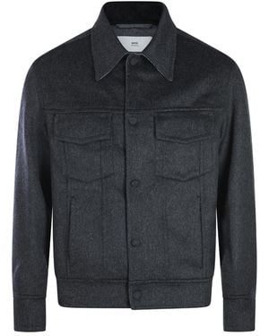 Ami Paris Wool Casual Jacket - Black