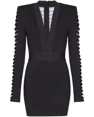 Balmain Short V-Neck Dress - Black