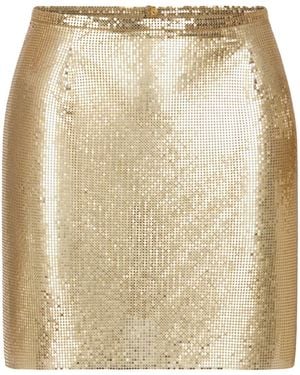 Rabanne Jupe Mini Mesh Printed Recto Verso - Natural