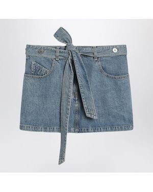 The Attico Light Denim Mini Skirt - Blue