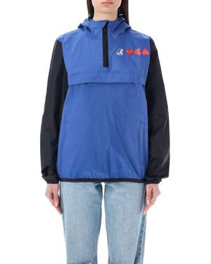 Comme des Garçons Bicolour Waterproof Hooded Jacket - Blue