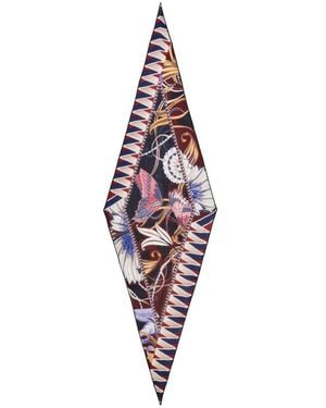 Ferragamo Giada Print Wool Bandeau - Red