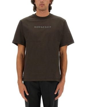 Burberry T-Shirt With Logo - Black