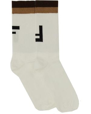 Fendi Socks With Logo - White