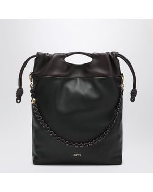 Loewe Flamenco Purse Tote Bag In Black/chestnut Brown