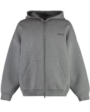Bottega Veneta Viscose-Elastane Full Zip Hoodie - Grey