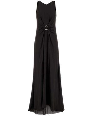 Giorgio Armani Crepe Long Dress - Black