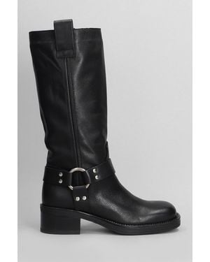 GISÉL MOIRÉ Pool High Heels Boots - Black