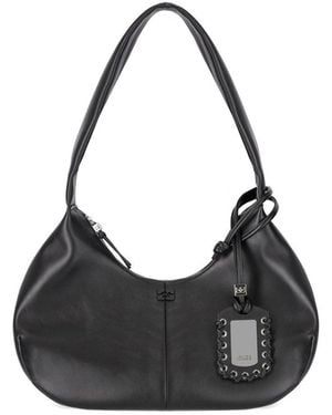Ganni Hobo Black Medium Shoulder Bag