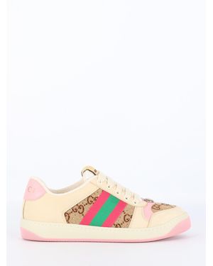 Gucci Screener Trainers With Web Motif - Pink