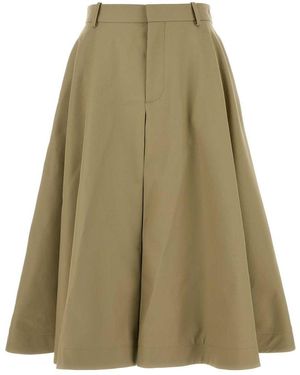 Bottega Veneta Khaki Cotton Skirt - Green