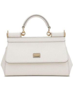 Dolce & Gabbana Sicily Small Leather Handbag - White