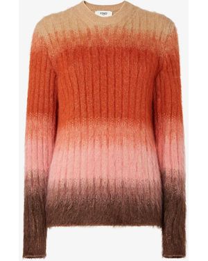 Fendi Mohair Crewneck Sweater - Orange