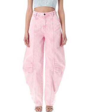 ROTATE BIRGER CHRISTENSEN Cargo Denim Pants - Pink