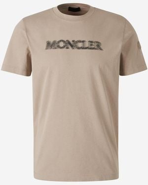 Moncler Cotton Logo T-Shirt - Natural