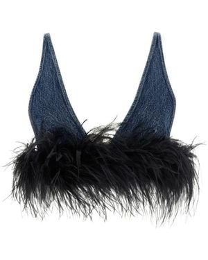Miu Miu Feather Cotton Top For - Multicolour