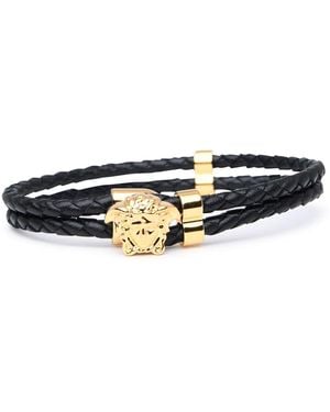 Versace Medusa Leather Bracelet - Blue