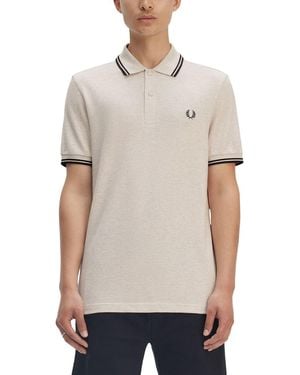 Tシャツ・カットソー FRED PERRY COTTON PIQUE POLO SHIRT WITH DOUBLE STRIPE Fred Perry Cotton Pique Polo Shirt With Double Stripe in