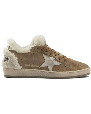 Golden Goose "Ball Star Suede" Sneakers - Brown