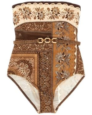 Zimmermann 'Lucky Bandeau' One-Piece Swimsuit - Natural