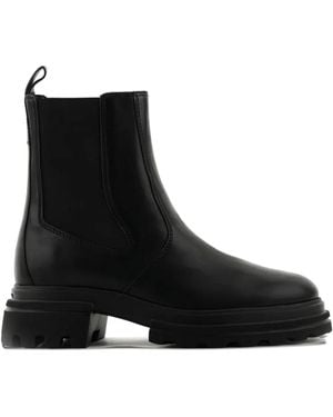 Hogan Leather Chelsea Boots - Black
