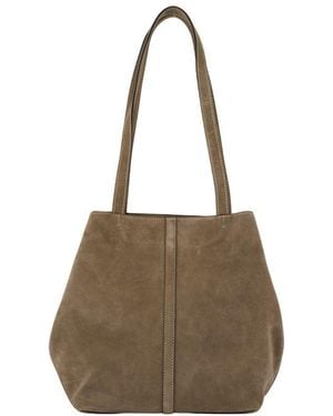 トートバッグ Vanessa Bruno Gm Shopper Bag - Leather - Brown Canvas M Zipped Cabas Tote Shoulder carry, zip closure Black
