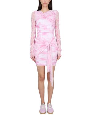 MSGM Chic Concealed Zipper Mini Dress For - Pink