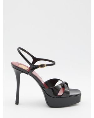 Saint Laurent Leather Sandals - Metallic