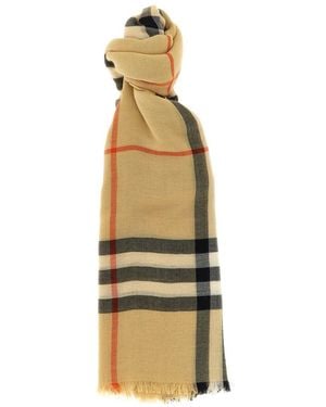 Burberry Check Wool Scarf - Metallic