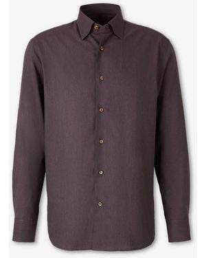 Brioni Plain Cotton Shirt - Purple
