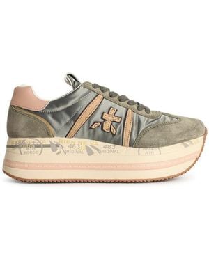 Premiata 'Beth' Leather Blend Trainers - Natural