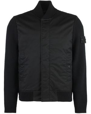 Stone Island Wool Bomber Jacket - Black