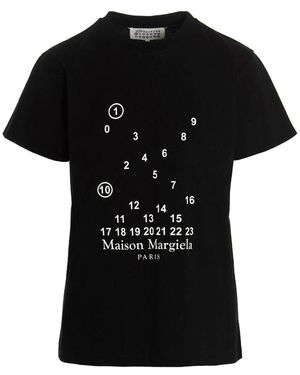 Maison Margiela Logo Printed T-Shirt - Black