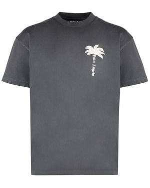 Palm Angels Cotton Crew-neck T-shirt - Grey
